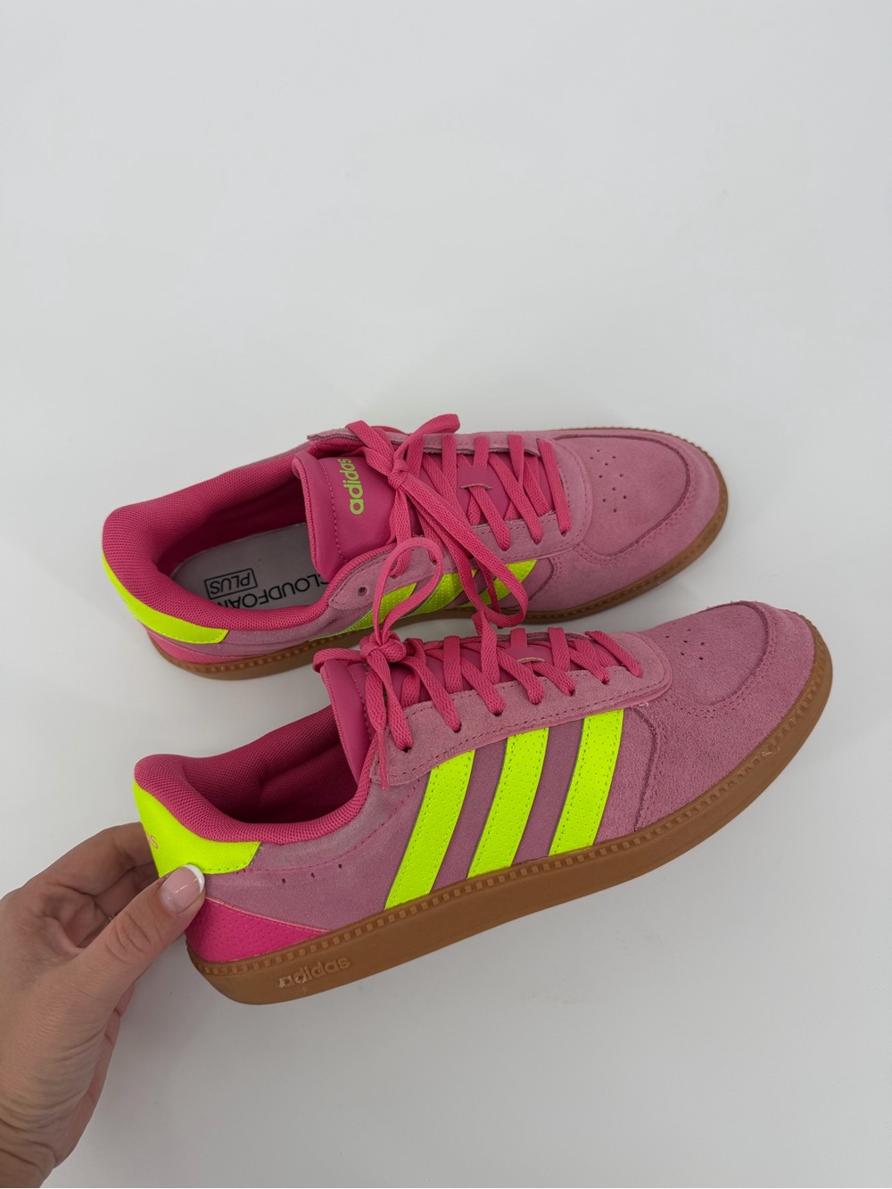Adidas Breaknet Sleek Shoes Pink Neon Green Gum Sole Women’s Size 8.5